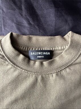 Balenciaga Unifit Crewneck T-Shirt in Olive